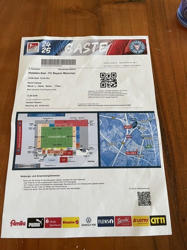Sammler ticket holstein kiel - holstein,