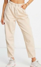 Missguided Karottenjeans in Ecru mit Hohem Bund Boyfriend Oversized