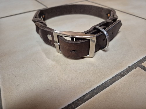 Lederhalsband hund 46 56 - lederhalsband, gr.