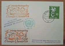 Karte 1. Post Segelflug Eichingen Oberndorf Aero-Club Sonderstempel 1959