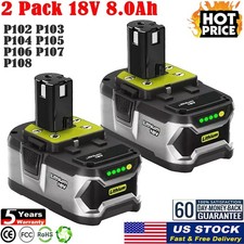 2X 8.0 Ah Battery For RYOBI