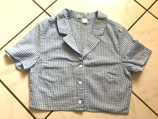 H&M Trachten Dirndl Bluse Gr. 36 weiss blau kariert sexy top Zustand kaum benutz