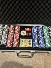 Pokerkoffer Set 500 Chips Clay Composite Texas Hold’em mit Karten & Würfeln
