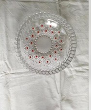 Walther Glas Fabiola Schale Schüssel Bubbles rot Vintage 19 cm Durchmesser