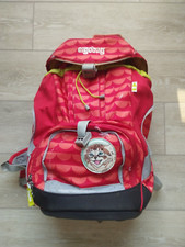 Ergobag Original Schulranzen Set 4-teilig Rucksack Federmappe Rot + 3 Kletties