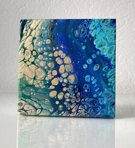 Acryl pouring 10x10cm - acryl, fluid