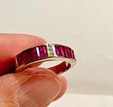 9Kt Rubinring 375er Weißgold