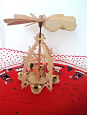 Weihnachtspyramide Holz Tischpyramide Engel mit Akkordeon Weihnachten Advent