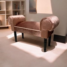 Rosa Samt Fenster Sitz Bett