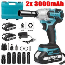 Akku Schlagschrauber Akkuschrauber Schrauber Mit 2x 3Ah Batterie Für Makita 18V