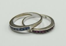 Ring Set Weißgold Saphir Rubin Memory 750 gold