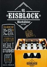 SL Eisblock 24 x 0,33l Flaschenkühler Bierkühler Getränkekühler Kontakt Blau Neu