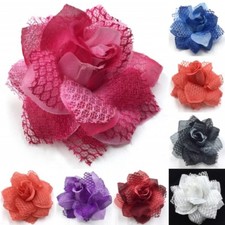 HAARBLUME HAARGUMMI SPITZE Ansteckblume Haarblüte Zopfband Brosche Ø 9 cm