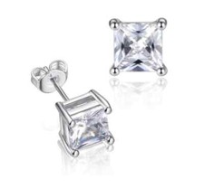 6mm Ohrstecker mit Quadrat