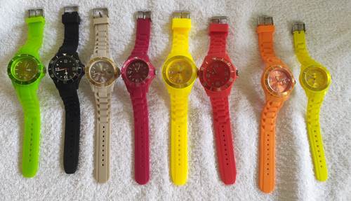 Bunte silikon damen armbanduhr - silikon,