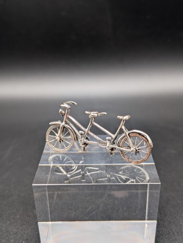 Miniatur silber tandem fahrrad - miniatur,