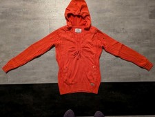 SOCCX Strick Pullover mit Kapuze V-Ausschnitt Gr. S orange
