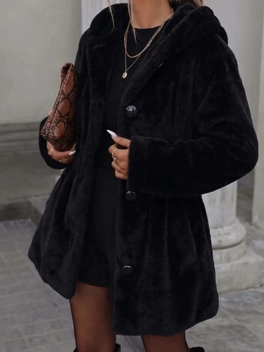 Vintage kunstpelz jacke kapuze - vintage,