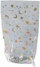 folia Weihnachts-Zellglasbeutel, Motivdruck in gold, verschiedene Maße 10 St.