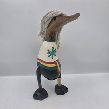 Holz Ente Deko 24 cm Reggae