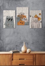 3er Set Wandbilder aus echtem