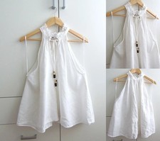 Leinen Neckholder Fransen