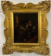 Nach Franz van Mieris dem Älteren: Ein Soldat raucht Pfeife, Öl auf Metallplatte