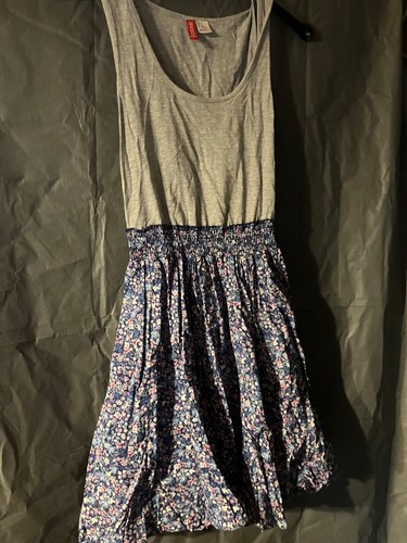 Trägerkleid grau blau - h&m,
