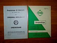 Weilbach Drehkrane KIWA Dungaufzüge Preisliste 1962 2 antik