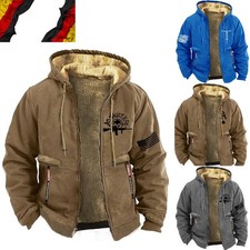 Winter Herren dicke und warme Kapuzenjacke Beflockung Retro Hoodie DE
