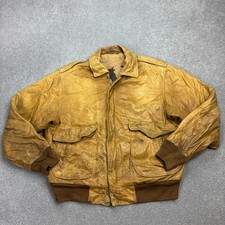 Leder Fliegerjacke Erwachsene mittelbraun Bomber Militär Flieger Flug USA Herren*