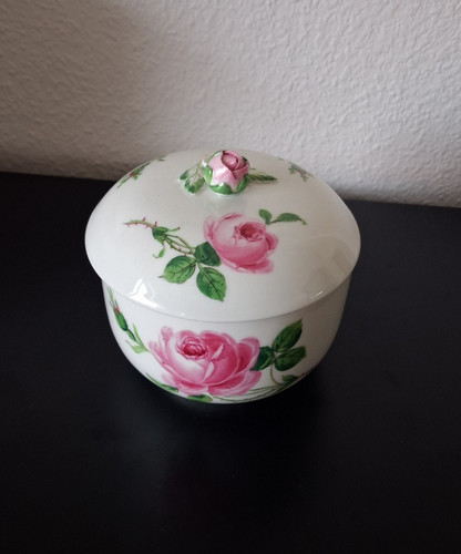 Meissen deckeldose blumen rosa - meissen,