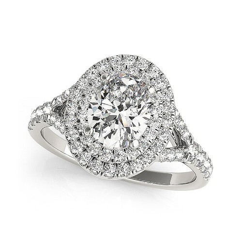 Diamant doppel halo ring oval - diamant,