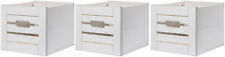 Holz Kisten 3 tlg. Aufbewahrungsbox weiß Kiefer massiv Schubladen Deko Korb 