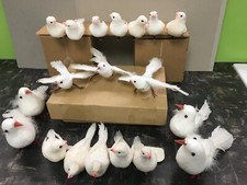 Weisse Tauben zur Deko, Konvolut, 19 Stck