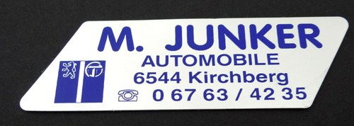 Werbe aufkleber peugeot talbot - werbe-aufkleber,