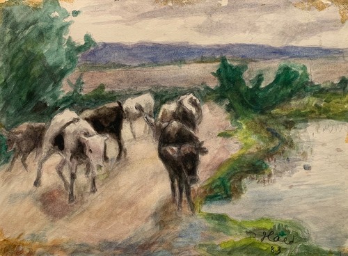 Aquarell 1983 landschaft mit - aquarell,