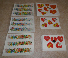 DDR Spielzeug Kinder Abziehbilder Konvolut Herz Herzen Blumen Banderole