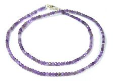 Edelsteinkette aus Amethyst in facettierter Kugelform Ø-3 mm 925er Silber
