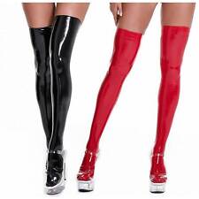 Damen Strümpfe Strumpfhosen Lackleder Sexy Oberschenkelstrümpfe Über Dem Knie