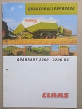 CLAAS Quadrant 2200 RC Quaderballenpressen Presse Prospekt Traktor Schlepper