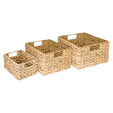 HMF Aufbewahrungskorb, Korb aus Wasserhyazinthe, Regalkorb, Flechtkorb, Regalbox