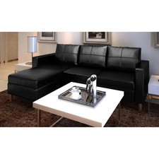Ledersofa 3 Sitzer Sofa L-Form