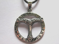 Irminsul  Ø 2,6 cm 925'er Silber Sachsen Germanen  Ketten Anhänger Runen / x064