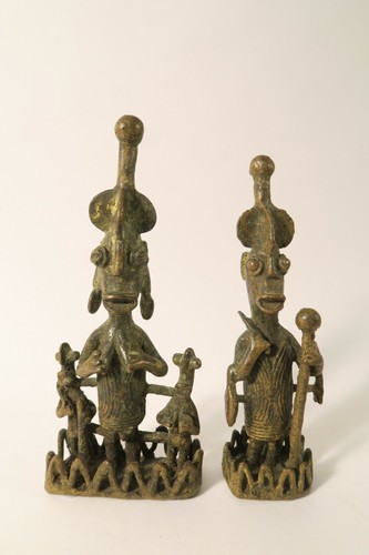 Alte bronzefiguren paar - bronzefiguren, yoruba