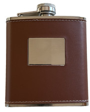 Flachmann edelstahl Leder