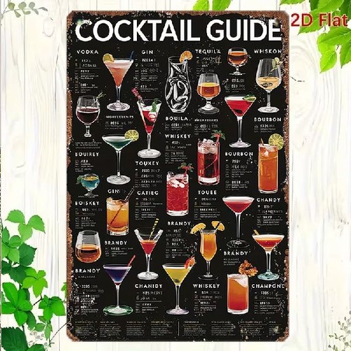 Blechschild cocktail guide - blechschild,