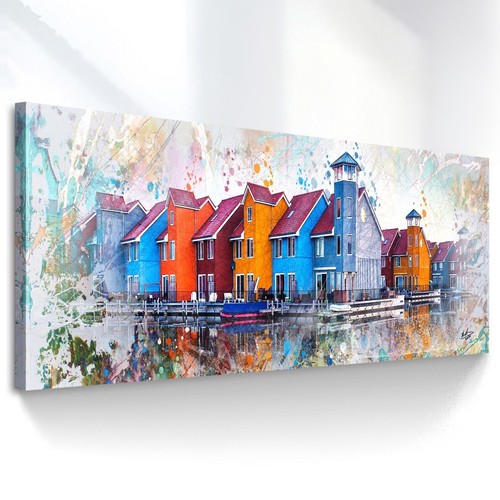 Leinwand bilder häuser bunt - bilder,