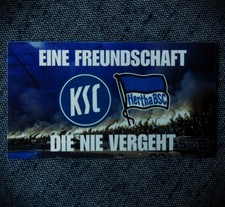 Aufkleber _ Sticker _ Karlsruher SC & Hertha BSC Ultras _ Freundschaft Blau/Weiß