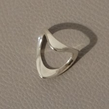 925/SILBER RING, wohl Georg Jensen, gestempelt Denmark, Vintage, moderne Form